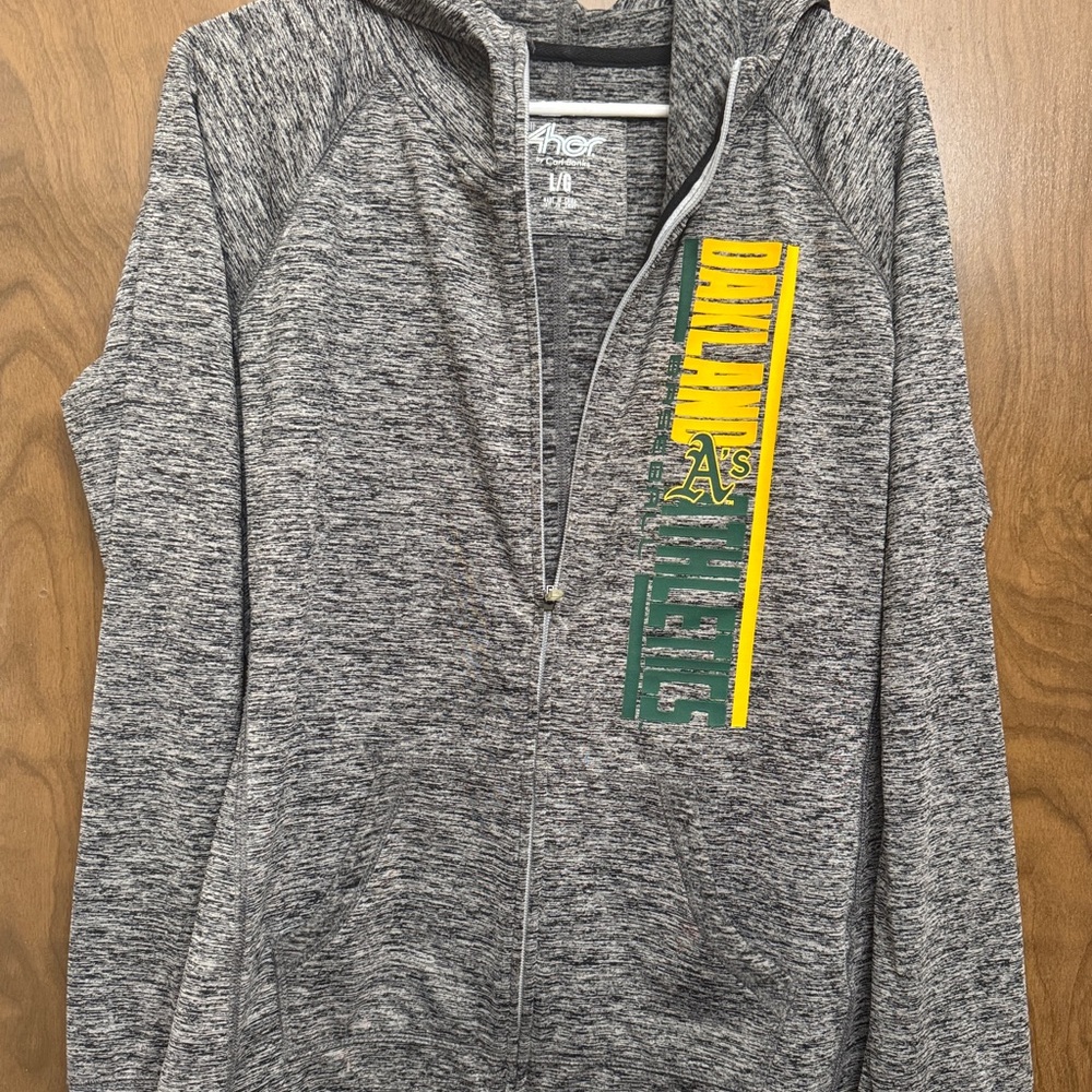 Oakland A’s womens Gray Hoodie size Lg new without tags